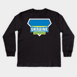 Ukraine Super Flag Supporter Kids Long Sleeve T-Shirt